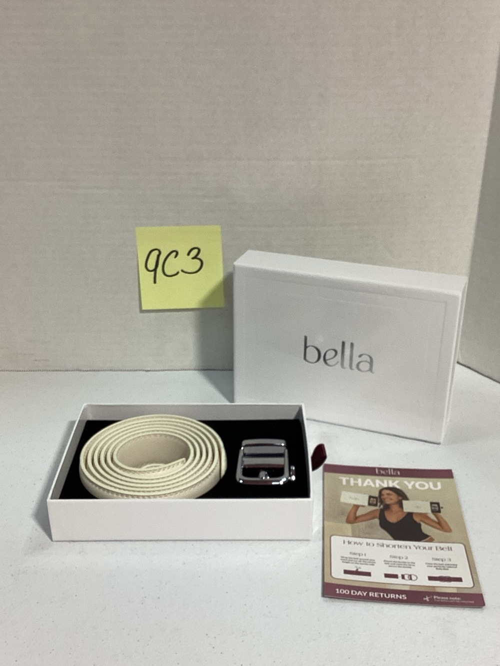 Bella Cream Women's Belt with Silver Buckle
